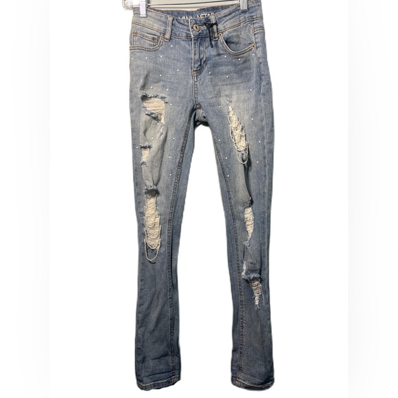 COPY - • Vanilla Star Mid Rise Pearl Skinny Jeans New Without Tags - Picture 1 of 13